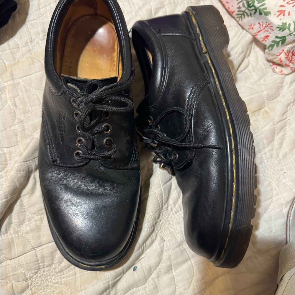 Dr. Martens Black Leather Oxfords made in England vintage